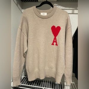 AMI ALEXANDRE MATTIUSSI Beige Ami de Cœur Sweater
